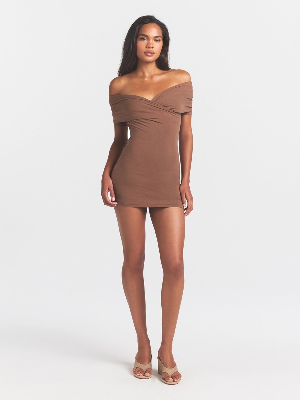 Skims cotton jersey wrap mini dress 
Size Jasper